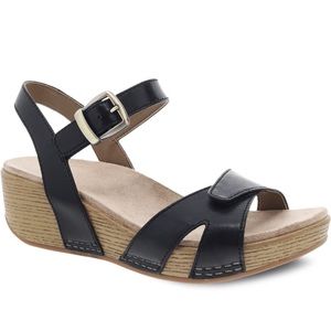 Dansko Laurie Black Wedge Sandal Size 9.5 - 10 (40) New Without Box